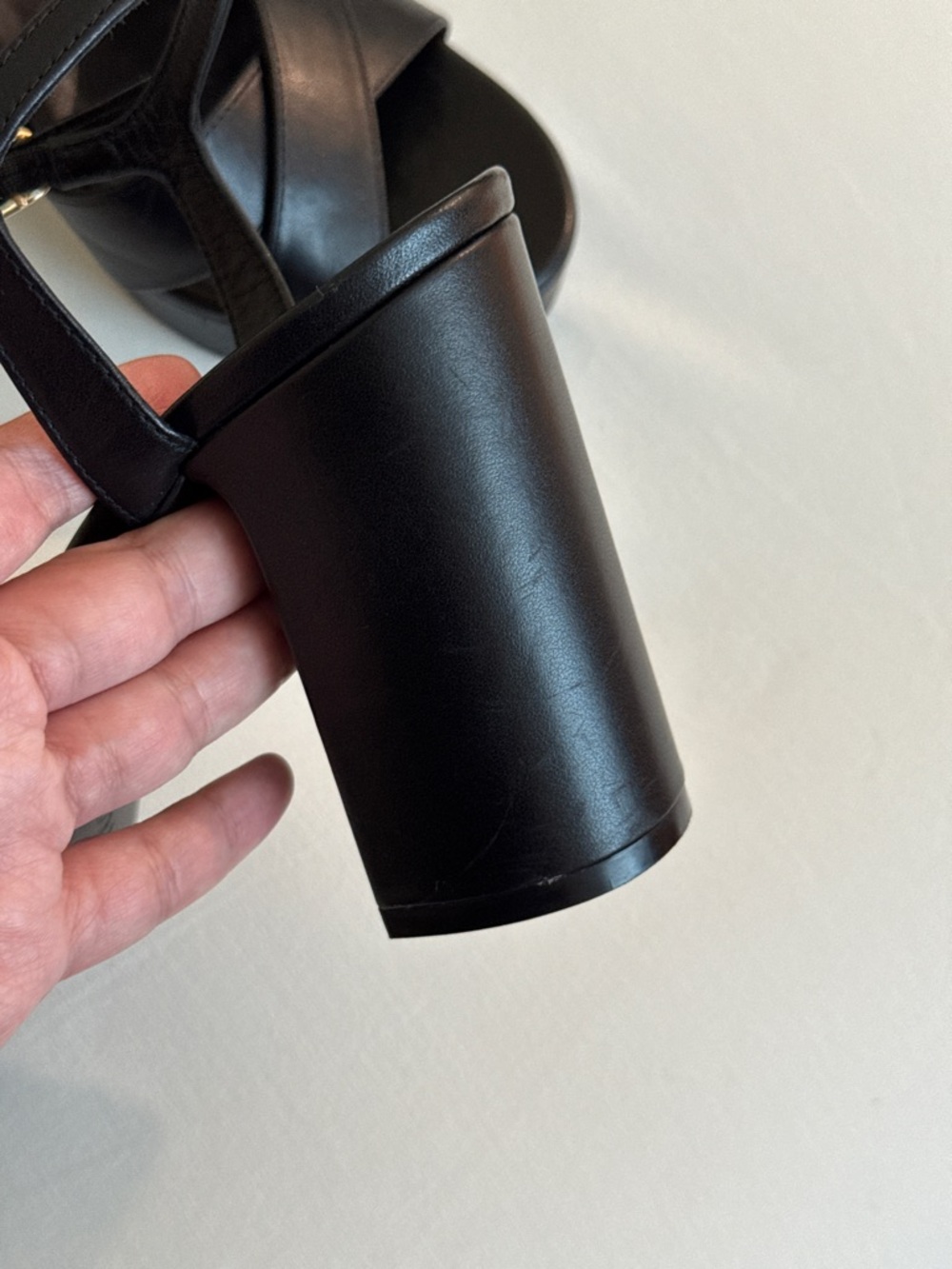 Stuart Weitzman Dayna Black Leather Platform Sandals size size 8.5 - Picture 8 of 13